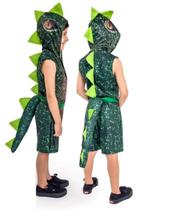 Fantasia Infantil Dinossauro com capuz e Rabo Removível Fantasia Infantil Dinossauro com capuz e Rabo Removível