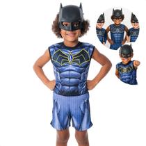 Fantasia Infantil Do Batman Com Máscara Presente Festa Menino Tamanho P Halloween Aniversário Fantasia Infantil Do Batman Com Máscara Presente Festa Menino Tamanho P Halloween Aniversário