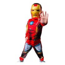 Fantasia Infantil do Homem de Ferro Longa Com Enchimento e Máscara Fantasia Infantil do Homem de Ferro Longa Com Enchimento e Máscara