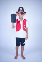Fantasia Infantil Do Pirata Com Chapeu E Gancho Muvile
