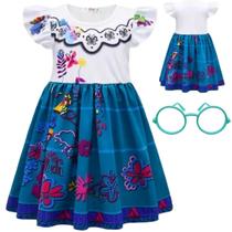 Fantasia Infantil Encanto Mirabel Princesa Vestido + Óculos Fantasia Infantil Encanto Mirabel Princesa Vestido + Óculos