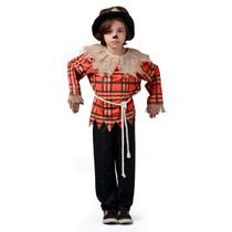 Fantasia Infantil Espantalho com Chapéu e Camisa Xadrez