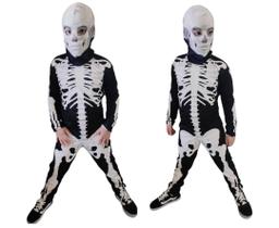 Fantasia Infantil Esqueleto longa C/Touca Halloween Fantasia Infantil Esqueleto longa C/Touca Halloween