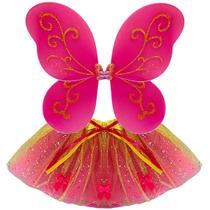Fantasia Infantil Fadinha Varinha Glitter Carnaval Festa Criança Asa Menina Aniversário Tematico Princesa Halloween