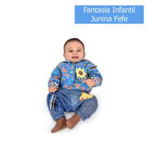 Fantasia Infantil Festa Junina Caipira Fefe Azul Masculina