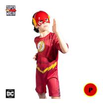 Fantasia Infantil Flash C/ Mascara Super Heroi Tam. P