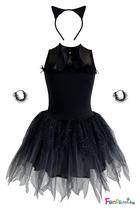 Fantasia Infantil Gatinha Preta Com Tiara e Pulseirinhas - Fanfarrinha Fantasia Infantil Gatinha Preta Com Tiara e Pulseirinhas - Fanfarrinha