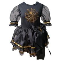 Fantasia Infantil Halloween Bruxinha Tetéia Vestido