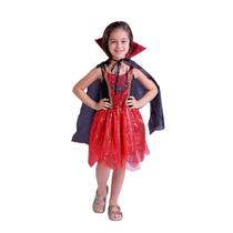 Fantasia Infantil Halloween Menina Vestido Vampira 1 ao 6 A