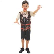 Fantasia Infantil Halloween Pirata Cosplay Carnaval Zumbi