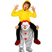 Fantasia Infantil Halloween pra Meninos Palhaço It a Coisa e George Capa Amarela de Luxo Terror Divertida