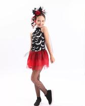 Fantasia Infantil Halloween Vampira Vestido com capa