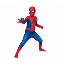 Fantasia Infantil Homem Aranha Com Lança Teias e Máscara