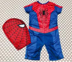 Fantasia Infantil Homem Aranha Com Mácara em Tecido Spider Man