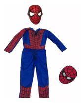 Fantasia Infantil Homem Aranha Longo com Músculo e 2 máscaras - SGB Modas e Variedades