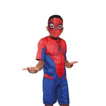 Fantasia Infantil Homem-Aranha Marvel Oficial Básica Tam G