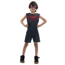 Fantasia Infantil Homem-Aranha Preto - Com Máscara