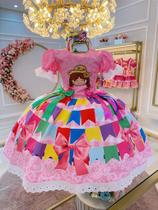 Fantasia Infantil Junino Rosa Maria Bonita Super Luxo - Vestido para Festas Juninas Fantasia Infantil Junino Rosa Maria Bonita Super Luxo - Vestido para Festas Juninas