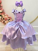 Fantasia Infantil Lilás Princesas Sofia e Rapunzel Festas Fantasia Infantil Lilás Princesas Sofia e Rapunzel Festas