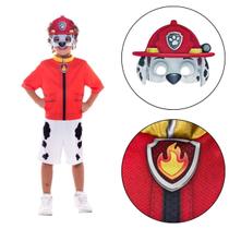 Fantasia Infantil Marshall Patrulha Canina Curta com Máscara