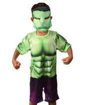 Fantasia Infantil Marvel Incrível Hulk Vingadores Roupa Luxo Com Máscara Original Carnaval Festa