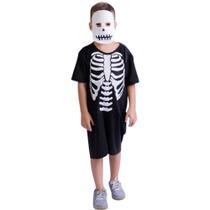 Fantasia Infantil Masculina Muvile Halloween Esqueleto - Douvelin