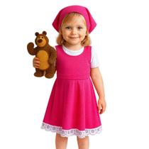 Fantasia Infantil Menina com Lenço Rosa e Detalhes Delicados Fantasia Infantil Menina com Lenço Rosa e Detalhes Delicados