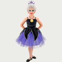 Fantasia Infantil Menina de Luxo Cosplay Úrsula Vilã Disney Pequena Sereia Festa Halloween Carnaval Fantasia Infantil Menina de Luxo Cosplay Úrsula Vilã Disney Pequena Sereia Festa Halloween Carnaval