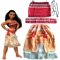Fantasia Infantil Menina Moana com Colar e Faixa