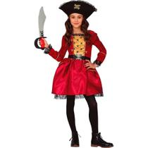 Fantasia Infantil Menina pra Festa Carnaval e Halloween Vestido Piratinha de Luxo com Chapeu de PIrata Fantasia Infantil Menina pra Festa Carnaval e Halloween Vestido Piratinha de Luxo com Chapeu de PIrata