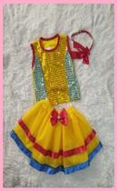 Fantasia Infantil Menina tema Branca carnaval Fantasia Infantil Menina tema Branca carnaval