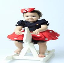 Fantasia Infantil Menina Vestido Festa Minnie 2 Look em 1