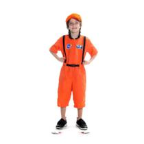 Fantasia Infantil Menino Astronauta Nasa Uniforme Com Boné