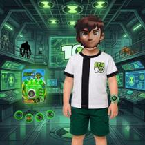 Fantasia Infantil Menino Ben 10 Com Omnitrix + Máscara 3D
