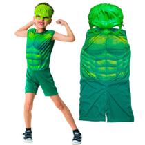 Fantasia Infantil Menino Com Macacão Máscara Super Herói Verde Vingador Masculino Toymaster