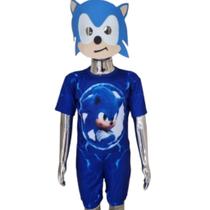 Fantasia Infantil Menino Esqueleto e Sonic com Máscara