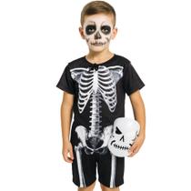 Fantasia Infantil Menino Esqueleto Halloween + Máscara Fantasia Infantil Menino Esqueleto Halloween + Máscara