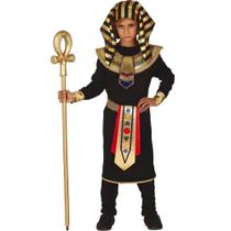 Fantasia Infantil Menino Halloween e Carnaval Roupa Faraó Preta Super Luxuosa Com Nemés Exclusivo