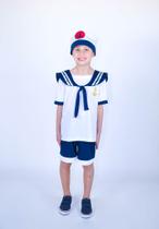 Fantasia Infantil Menino Marinheiro Com Boina Muvilê Fantasia Infantil Menino Marinheiro Com Boina Muvilê