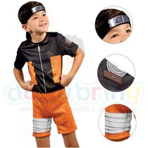 Fantasia Infantil Menino Roupa Do Naruto Com Faixa Bandana - Super Magia