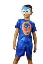 Fantasia Infantil Menino Sonic Com Máscara Fantasia Infantil Menino Sonic Com Máscara