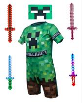 Fantasia Infantil Mine Criança craft + Arminha Luz E Som Envio Já