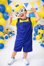 Fantasia Infantil Minions Com Máscara Festas Temática