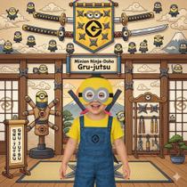 Fantasia Infantil Minions Com Mochila + Espadas Ninja