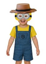 Fantasia Infantil Minions Fazendeiro C/ Chapéu Envio Rápido