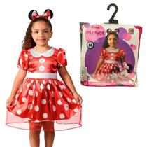 Fantasia Infantil Minnie Clássica Vestido Vermelho Novabrink