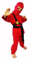 Fantasia Infantil Ninja go Kai Vermelho Ninja De Fogo