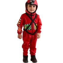 Fantasia Infantil Piloto de Corrida com Capacete Estiloso