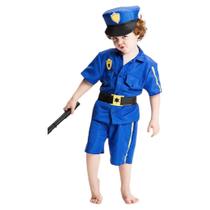 Fantasia Infantil Policial Tommy Com Quepe E Cinto Tamanho G