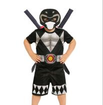 Fantasia Infantil Power Rangers Com Mochila + 2 Espadas Envio Imediato !